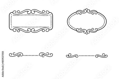 Ornate vintage borders and dividers with decorative swirls