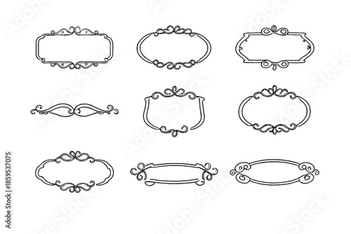 Collection of ornate vintage frames and borders