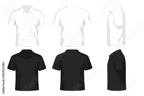 White and Black Polo Shirts Mockup