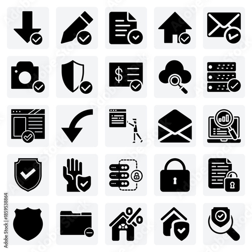 System And Data Validation – Checkmark Overlays For Server Status, File Integrity, And Secure Email Communication.