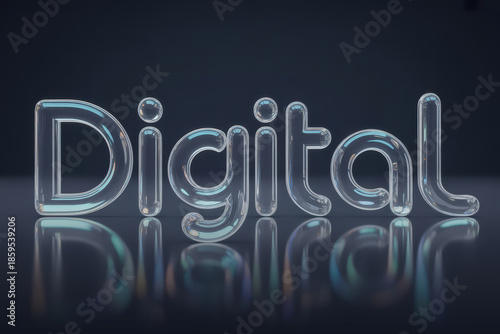 Digital Glass Letters Create Modern Tech Vibe For Digital Branding And Innovation Concepts

