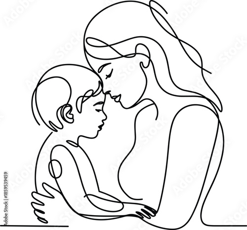 Title: Woman holding a baby in her arms with a gentle and loving expression