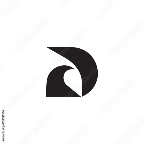 A creative vector logo design with "D" letter .	

