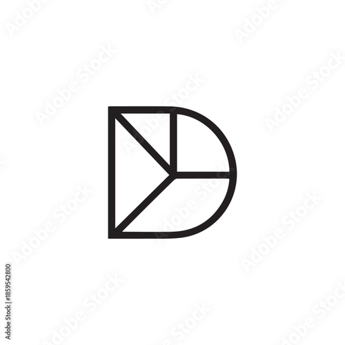A creative vector logo design with "D" letter .	
