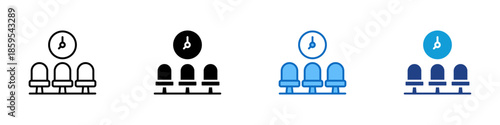 Waiting Room Multiple Style Icon Design Vector - Hospital waiting area representing patient queues, appointment scheduling, and healthcare readiness