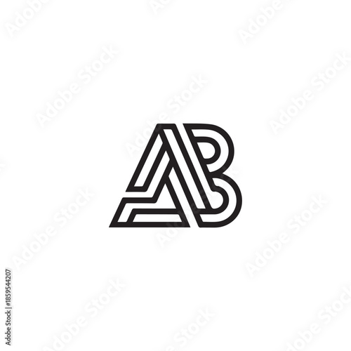 A creative vector logo design with "AB" letter .	
