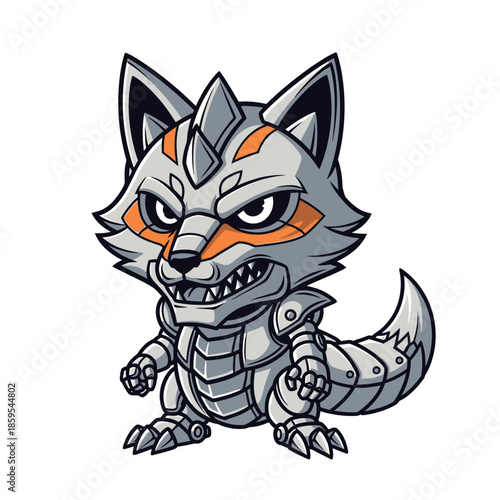 Cute Robot Fox Character Design.