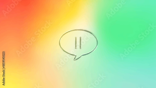world introvert day vector icon, speech bubble with pause symbol indicating quiet communication