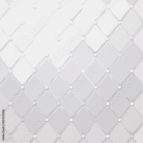 Subtle Geometric Pattern with Diamond Shapes and Pearls on a Fading Light Gray Background Elegant Textured Surface