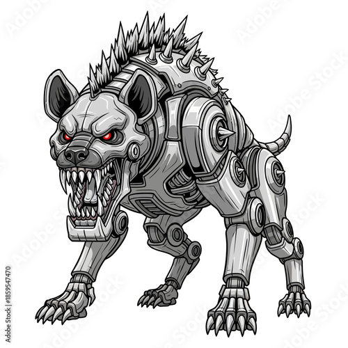 Mechanical Hyena Robot Creature Fierce Robotic Animal.
