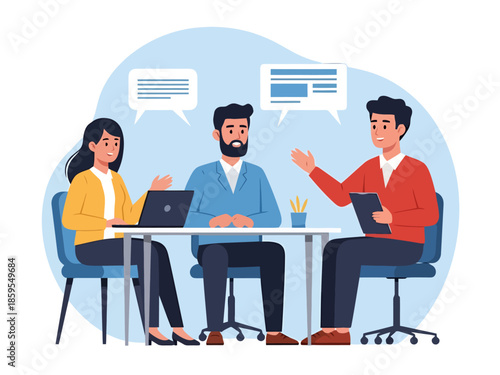 Diverse Team Collaborating in a Modern Office Meeting