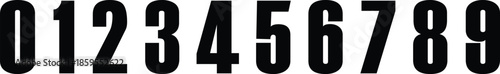 Black digit numbers art template design. 0 1 2 3 4 5 6 7 8 9. Vector Design