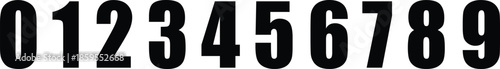 Black digit numbers art template design. 0 1 2 3 4 5 6 7 8 9. Vector Design