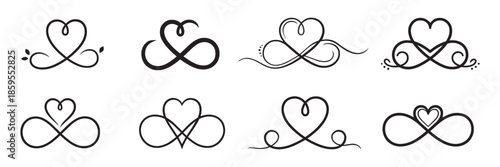 Elegant heart designs for love and romance concepts