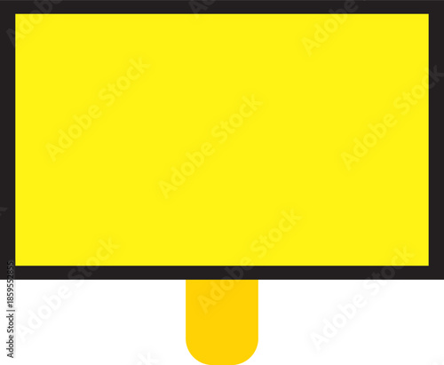 yellow LCD monitor desktop vector