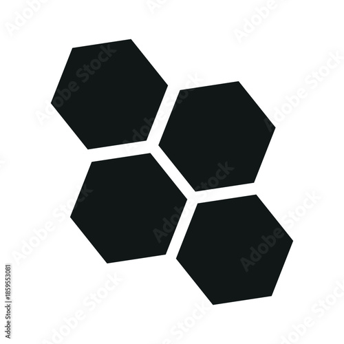 Hexagon vector icon. Isolated on white background.