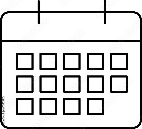 Calendar Icon - Simple Line Art Graphic Design Asset for UI/UX Projects.