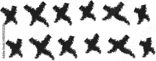 Vector illustration design featuring black silhouettes of trees and flying birds over a grunge halftone dot world map globe representing global geography and earth's continents