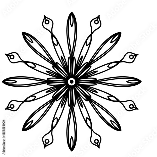 Beautiful line art circle decoration doodle that can be used for sticker, book, scrapbook, icon, decorative, etc. with aesthetic black colorful color