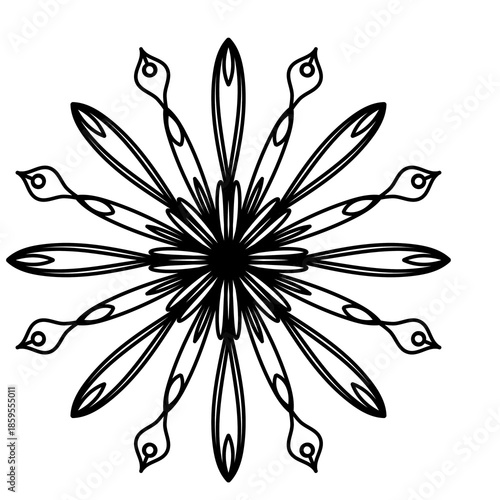 Circle line art fan decoration doodle that can be used for sticker, book, scrapbook, icon, decorative, etc. with aesthetic black colorful color