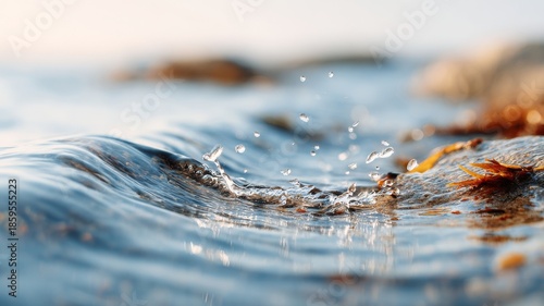 background of gently rippled water with faint out-of-focus debris