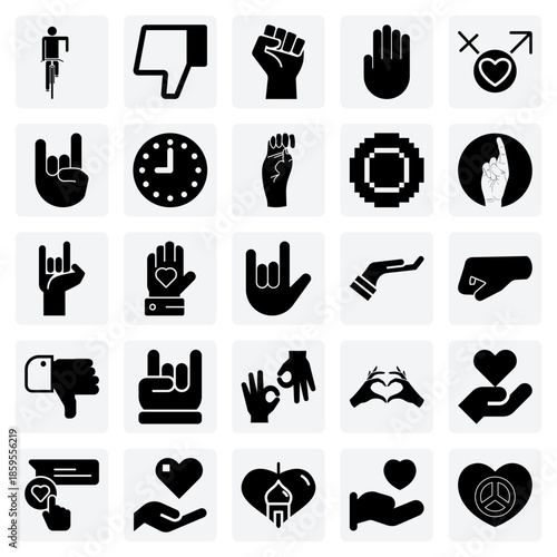 Non-Verbal Communication Through Hand Movements – Fist, Love Sign, And 'Rock On' For Lifestyle And Social Media.
