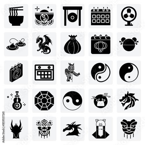 Ancient Chinese Philosophy And Symbols – Yin Yang, Mythical Dragon, And Cultural Artifacts For Spiritual And Historical Projects