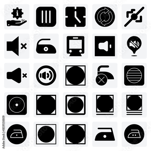 Everyday Life Pictograms – Train Transport, Time Management, Laundry Guidelines, And Public Rules Like No Photography For Signage