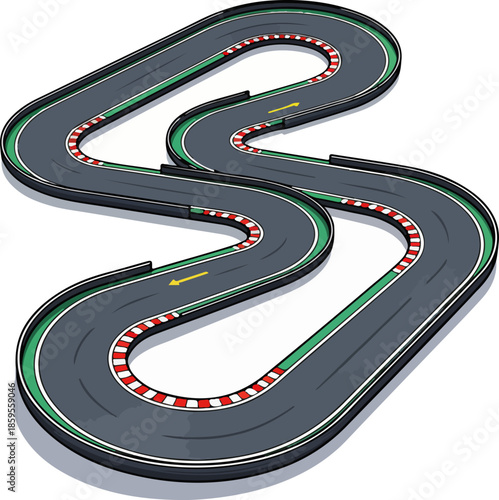 Modern Racing Track Isometric Vector