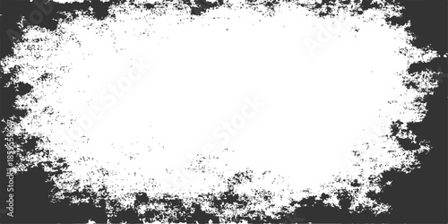 Abstract grunge frame with ink splashes and vintage textured design