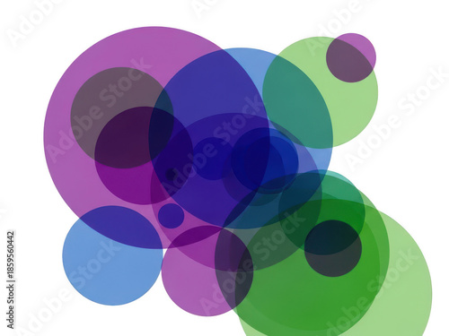 Colorful abstract circles isolated on transparent background