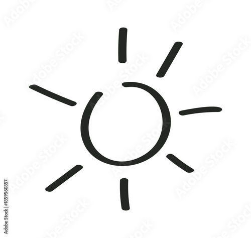 Hand drawn doodle sun decoration