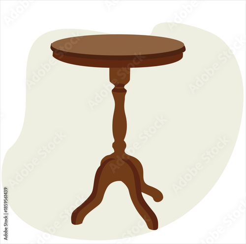 round wooden table. vektor. ilustration
