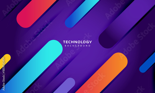 Abstract Technology Background with Colorful Gradient Shapes