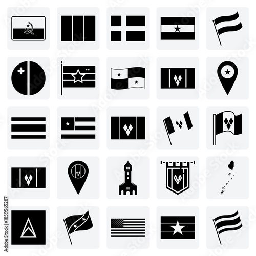 A Selection Of Global Emblems – Various Country Flags For Illustrating Concepts Of Nationality And International Affairs.