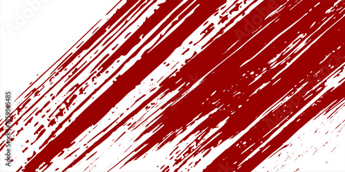 Straight red ink vector lines pack. Bloody color long and round hand-drawn brushstroke text highlights, frames, circles. Asian calligraphy brushstroke set.