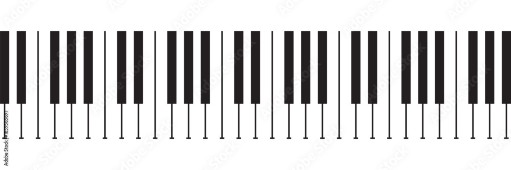 Ταπετσαρία Grand piano keyboard layout with 88 keys, full 7 octaves musical instrument vector