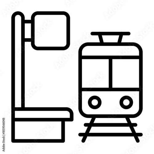 Train Station Vector Icon