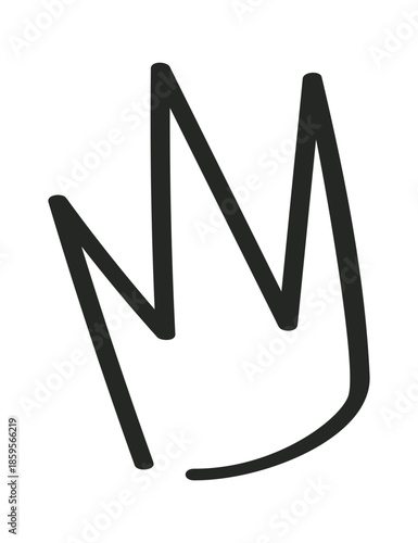 Crown doodle hand drawn scribble