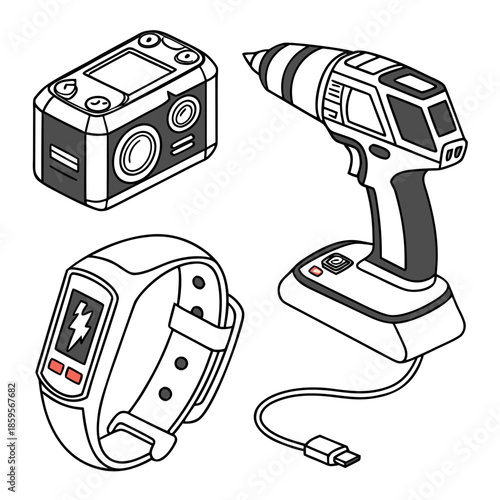 Advanced Tech Gadget Illustrations Sleek Design