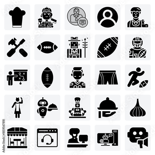 Service Industry And Trade Workers – Chef, Decorator, And Handyman Alongside Customer And Athlete Avatars