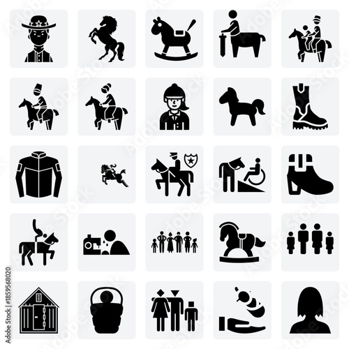 Horseback Riding For Everyone – A Man, Woman, And Child Enjoying Riding Horses And Ponies For Lifestyle Designs.