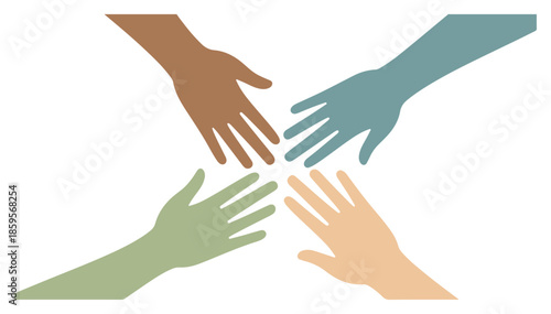 Collaborative Hands Reaching In For Teamwork And Unity.