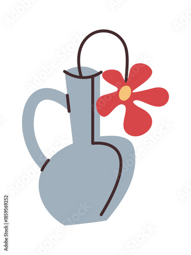 Ceramic jar with flower decor