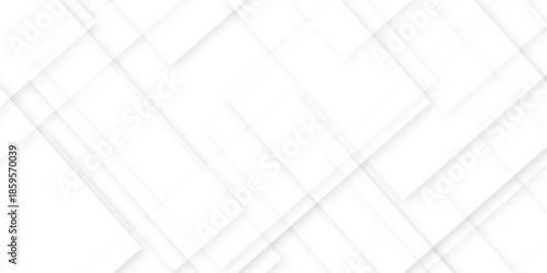 Abstract background with white and gray color technology modern background design . Geometric background with squares in bright light with soft shadows as pattern. Template for branding business .