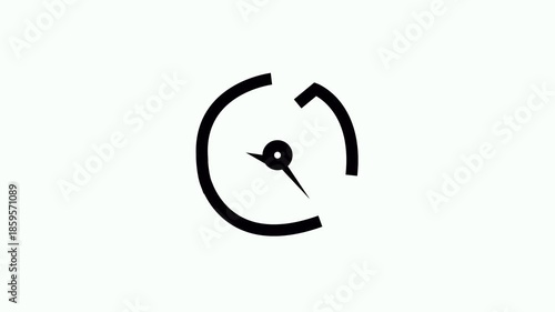 Animation video timer icon with 52 min.Timer 52 minutes countdown icon.Arrow Clock 52 minutes icon black background.