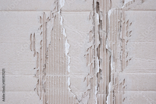 Torn Rip Corrugated Cardboard Paper Texture Effect Background.