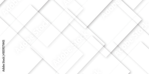 Abstract background with white and gray color technology modern background design . Geometric background with squares in bright light with soft shadows as pattern. Template for branding business .