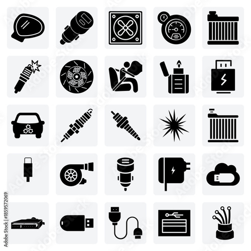 Vehicle Safety And Convenience Features – Airbags, Side Mirrors, And Usb Chargers For Modern Car Feature Infographics.