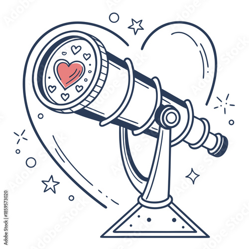 Love Telescope Heart Lens Future Vision